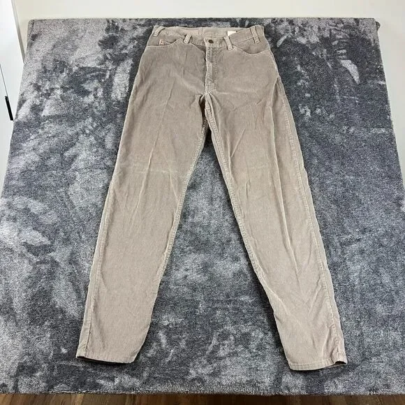 Vtg 90s Orange Tab Levi's 550 Gray Corduroy Men's 32X34 (31X33) Straight Jeans