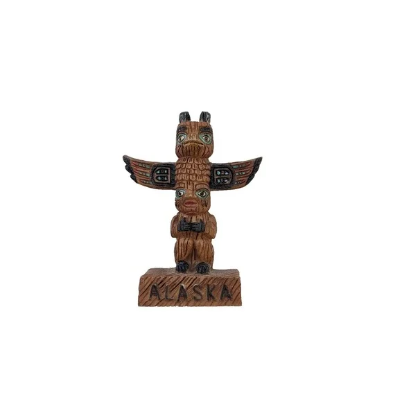 Alaska Totem Pole‎ Fridge Magnet Souvenir 3D Carved Look Native-Inspired Design