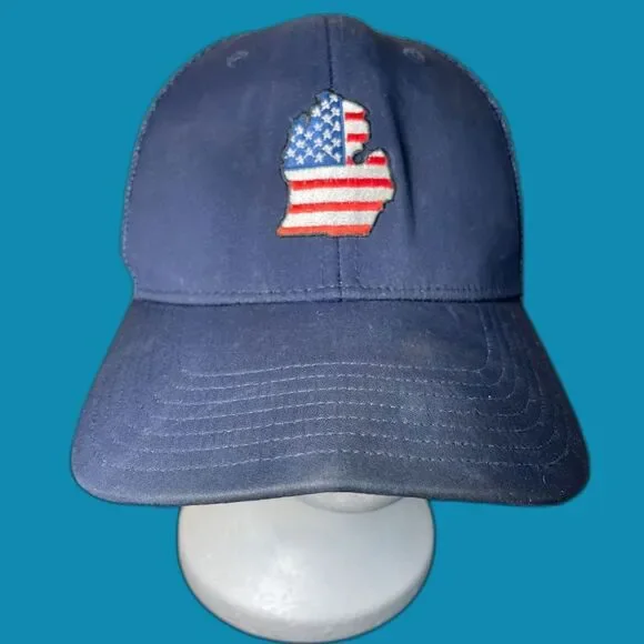 Adidas Michigan US Flag Hat Adjustable Unisex