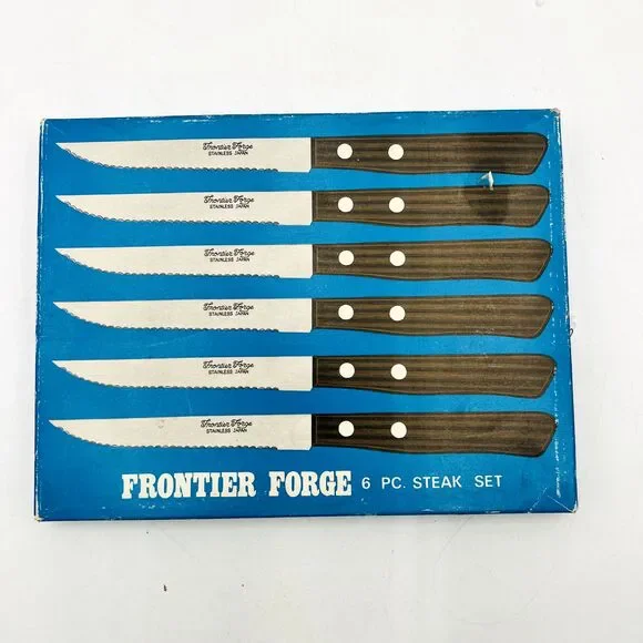 Vintage Frontier Forge 6 Pc. Steak Knife Set New Open Box