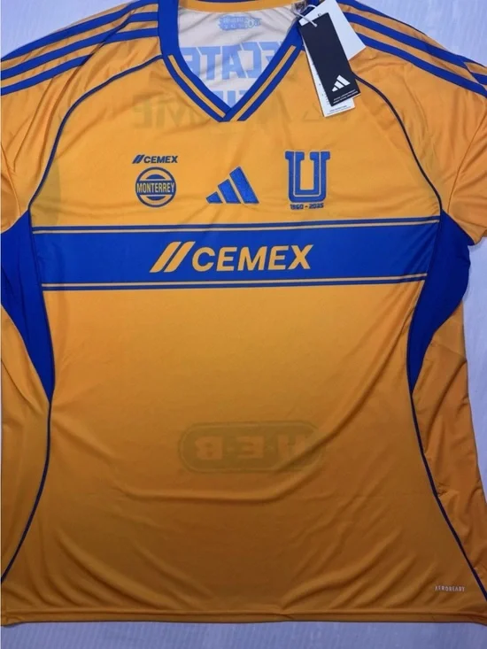 adidas Men’s Monterrey U Soccer Jersey in Yellow and Blue