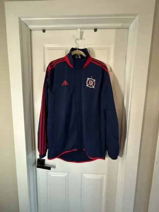 Adidas Chicago Fire MLS Soccer Full-Zip Anthem Track Jacket Size M