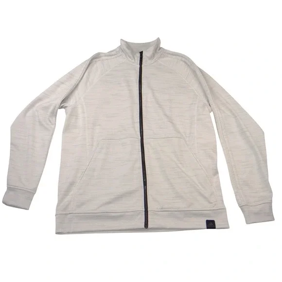 Adidas Mens‎ Climalite Full Zip Track Jacket Gray Space Dye Mock Neck XL