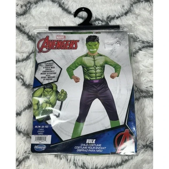 MARVEL The Hulk Avengers‎ Jumpsuit Mask Costume Cosplay Child M (8-10) *NEW*
