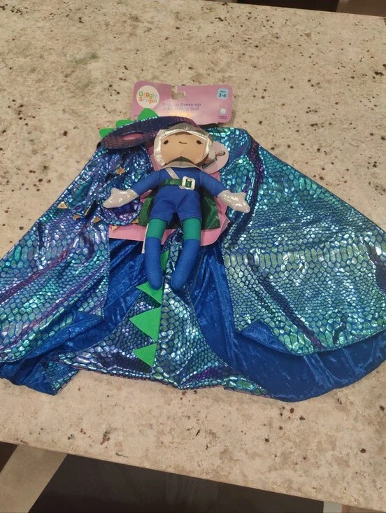 New!Blue Dragon Cape Dress-Up Set Plush Matching Doll Y2K Cottagecore Holiday