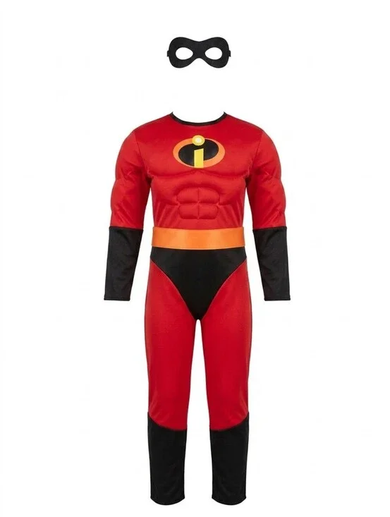 Kids Disney Pixar The Incredibles Costume Superhero muscle bodysuit Halloween