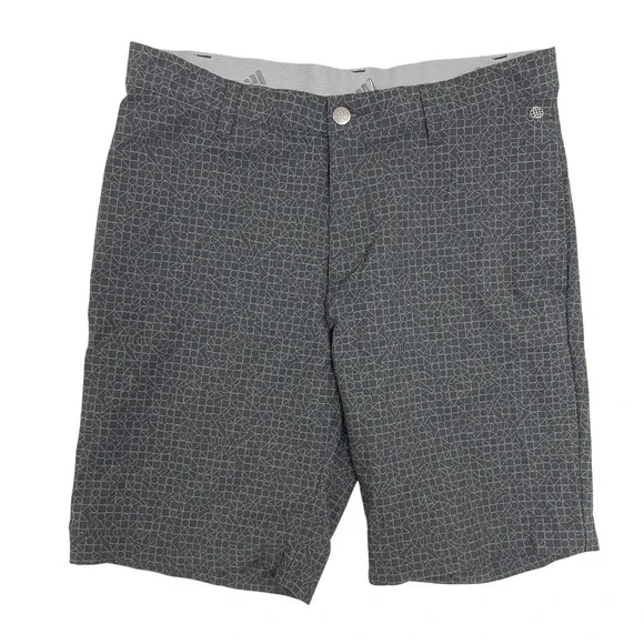 Adidas Abstract Print Golf Shorts Mens‎ 30 Gray Performance HA6153 Flat Front