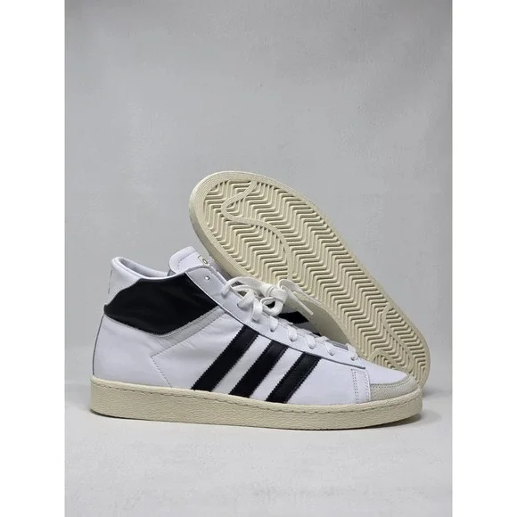 adidas Originals Jabbar Hi Cloud White Core Black Leather JI3445 Men Size 12 New