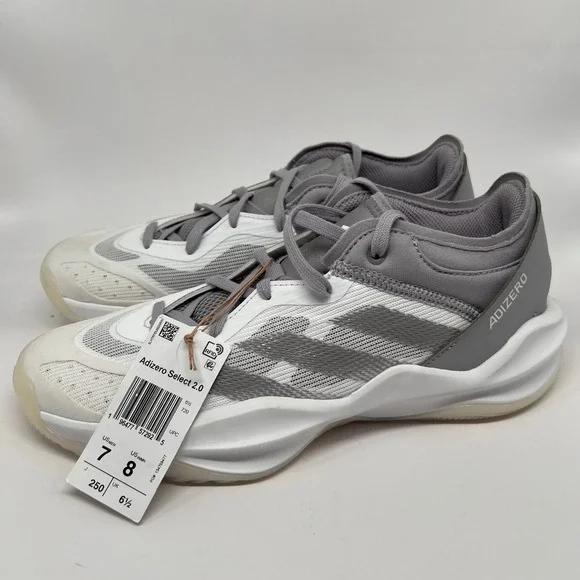 Adidas Adizero Select 2.0 Basketball Shoes White Grey IG6684 Mens Size 7 New
