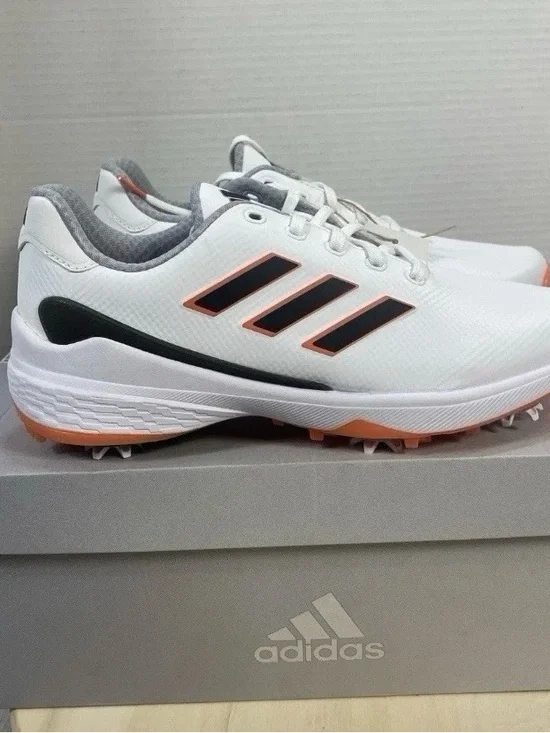 Adidas ZG23 Golf Shoes Men’s Size 8.5M White/Orange/Solar Red HP2223 NEW