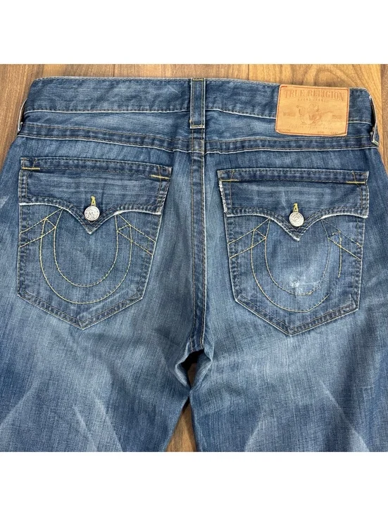 True Religion Men’s Jeans 36x32 Flare Vintage Y2K USA Made Horseshoe Pocket