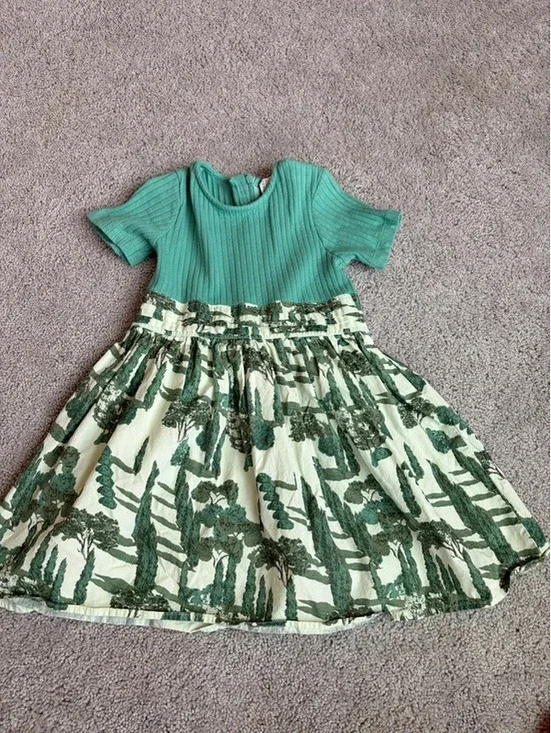 Kate Quinn Green Scenic Print Dress 4T