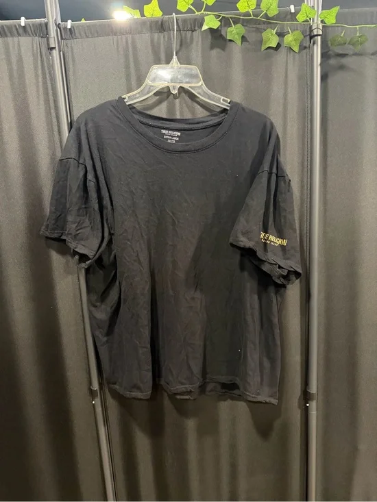 True Religion Black Short Sleeve Crewneck Tee with Subtle Logo
