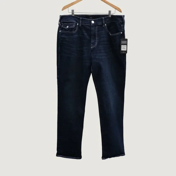 NWT True Religion Ricky Relaxed Straight Jeans Men's‎ Size 36 Dark Blue