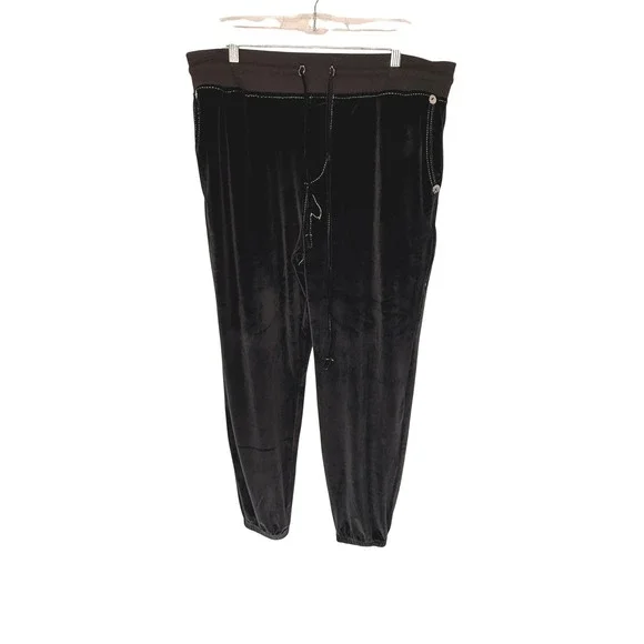 True Religion Velour Big T Jogger Pants Men's Casual Streetwear Relaxed XL