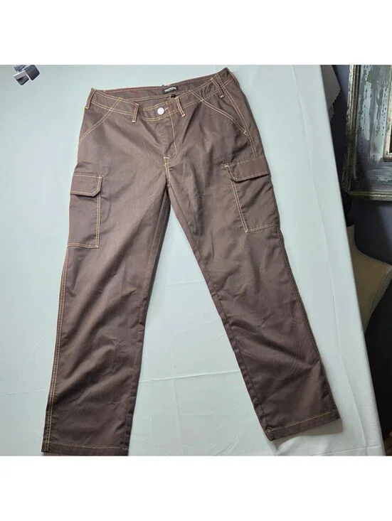 NWT True Religion Men's Warped Horseshoe Baggy Cargo Pants Bracken Brown 32x32