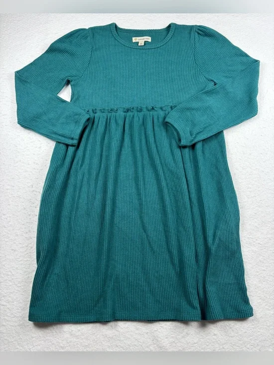 Tucker + Tate Teal Ribbed Long-Sleeve Kids Dress Size‎ 8