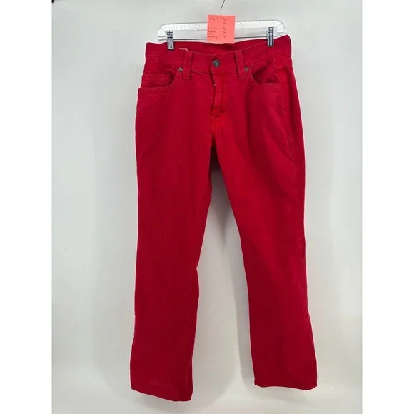 True Religion Ricky Straight Leg Red Denim Jeans Mens 36 Made in USA