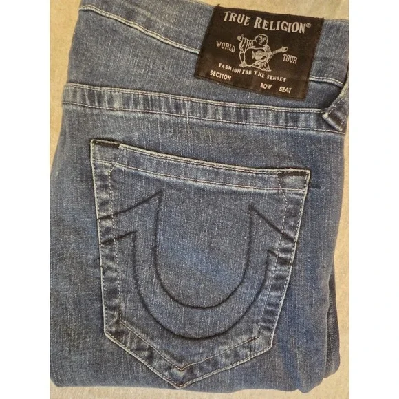 True Religion Jeans Men's 36x34 Rocco Relaxed Skinny Stretch‎ No Flap Whiskers