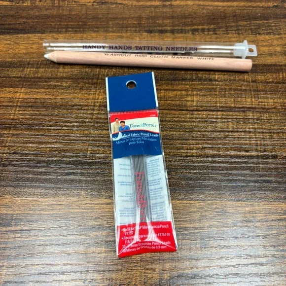 Fons‎ & Porter Fabric Pencil Leads Washout Cloth Marker Tatting Needles Bundle