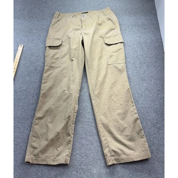 True Religion Cargo Pants Mens 34x31 Straight Fit Tan Khaki Cotton Twill Utility