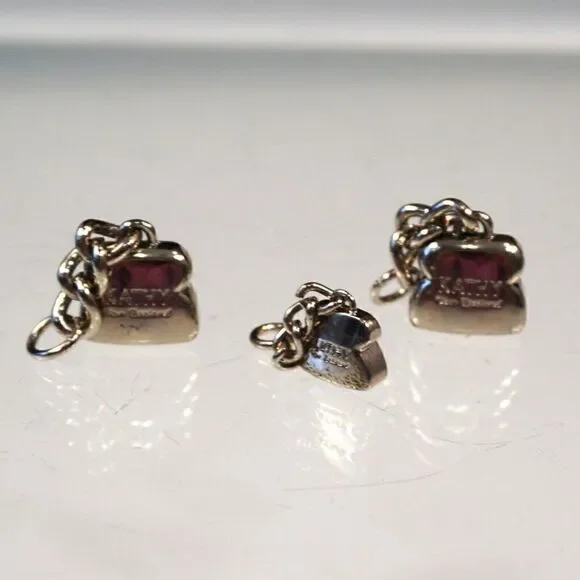3 Kathy Van Zeeland Purse Charms Bag Accessories Silver Tone Metal
