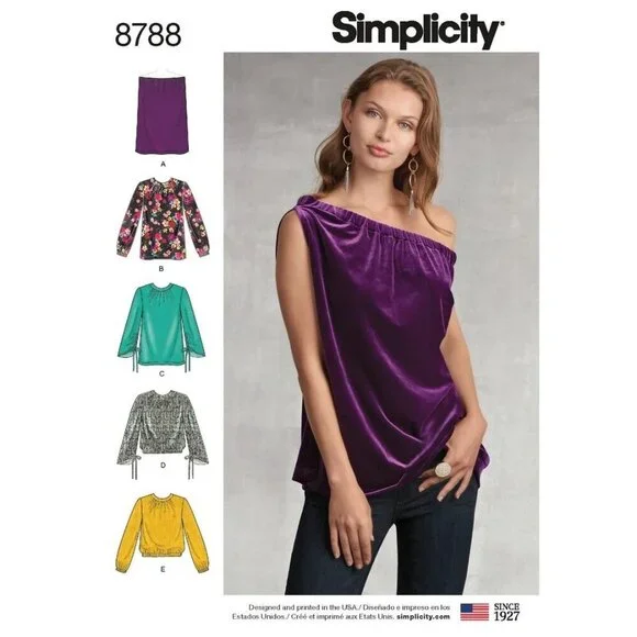 Simplicity Sewing Pattern 8788 Shirt Tunic Top‎ Misses Size 14-22