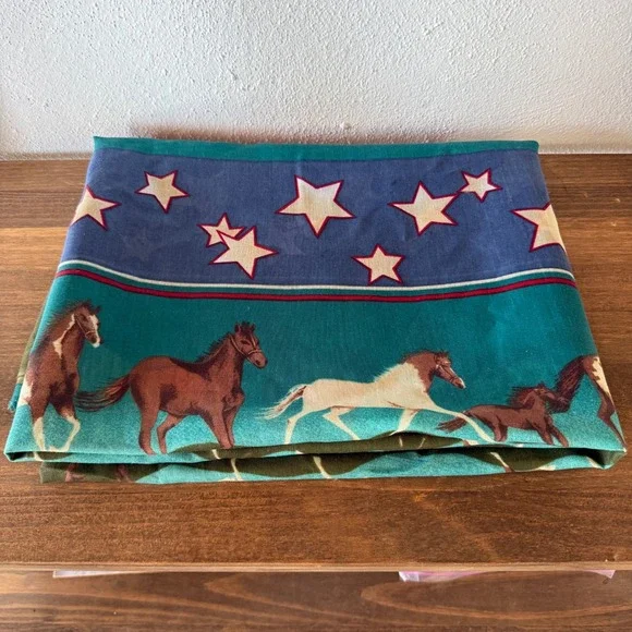 Western Horse Fabric 46x121 Southwestern Stars Cowboy Sewing Yardage