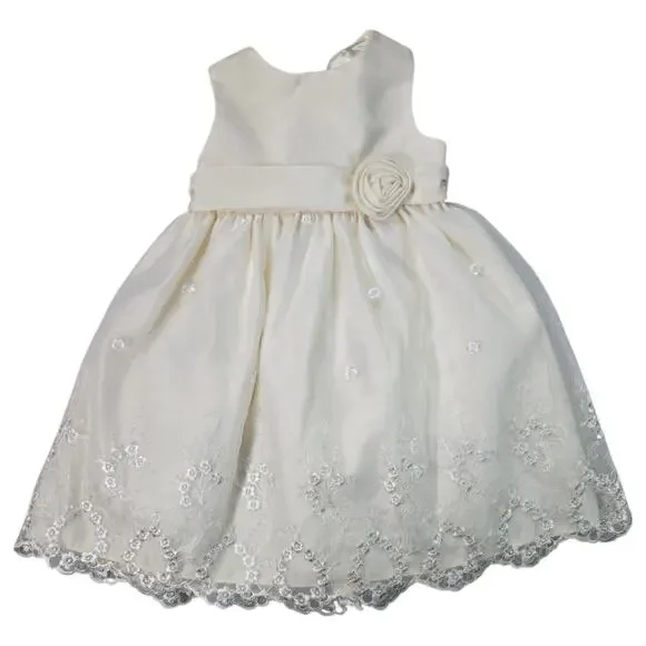 Cinderella Collection Toddler 2T Ivory Wedding Party Flower Girl Lace Formal