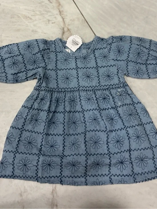 Mud Pie Blue Floral Grid Dress for Girls