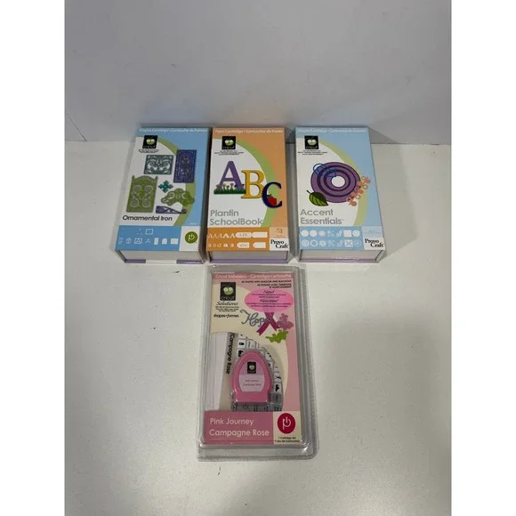 3 Cricut Cartridge Bundle Accent Essen.‎ Plantin SchoolBook Ornamental Iron Pink