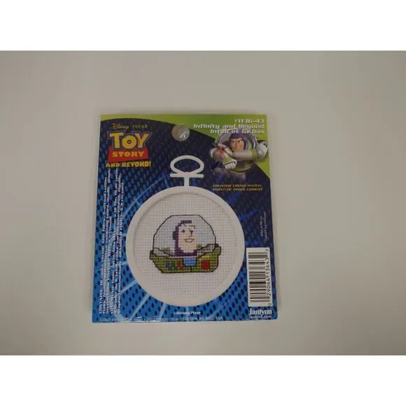 Disney Pixar Toy Story Buzz Lightyear Counted Cross Stitch Kit Frame NOS