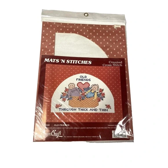 mats n stitches counted cross stitch kit old friends 50-580‎