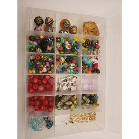 Assorted Jewelry Bead Lot Over 2lb Bulk Crafting Supplies Multicolor Mix