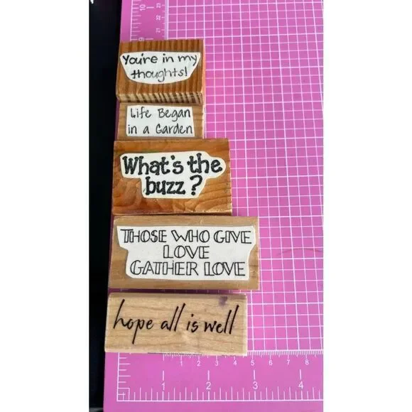 Wood Stamps Lot of 5