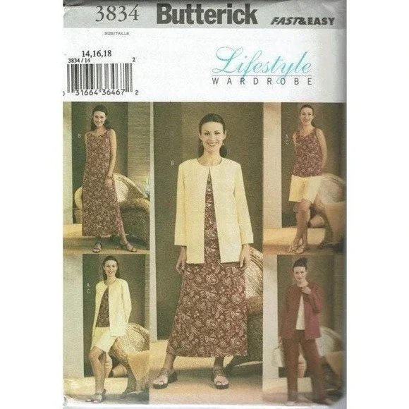 Butterick 3834 Sewing‎ Pattern Womens Size 14-16-18 Wardrobe Jacket Dress Pants