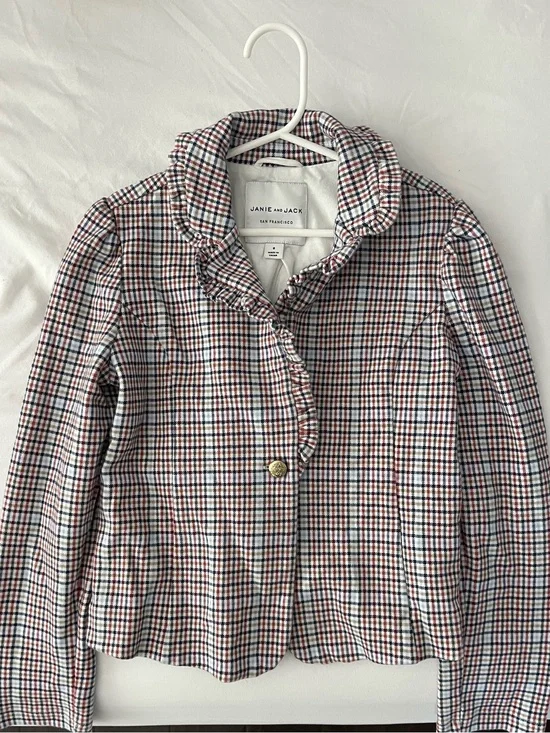Plaid Ruffle Collar Women’s Jacket - Multicolor