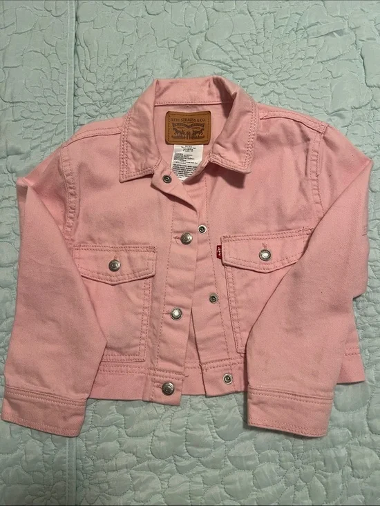 Levi's Girls Light Pink Denim Jacket, 100%Cotton