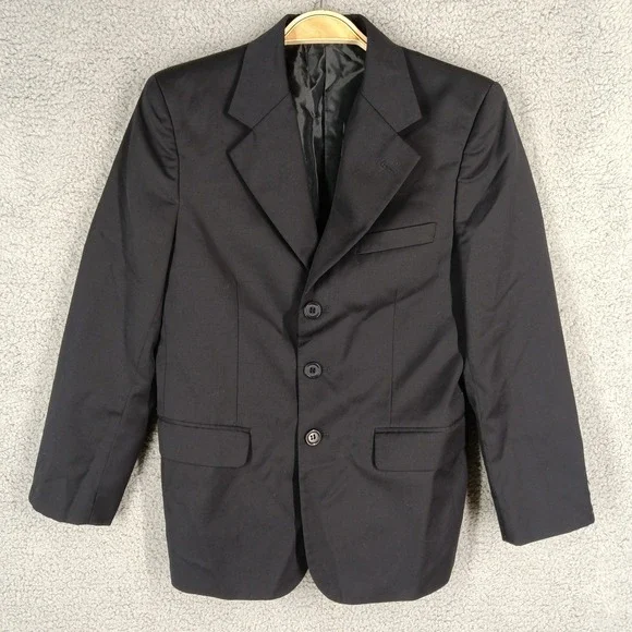 Pierre Cardin Boys Size‎ 14R Black Blazer Jacket Long Sleeve Button Front