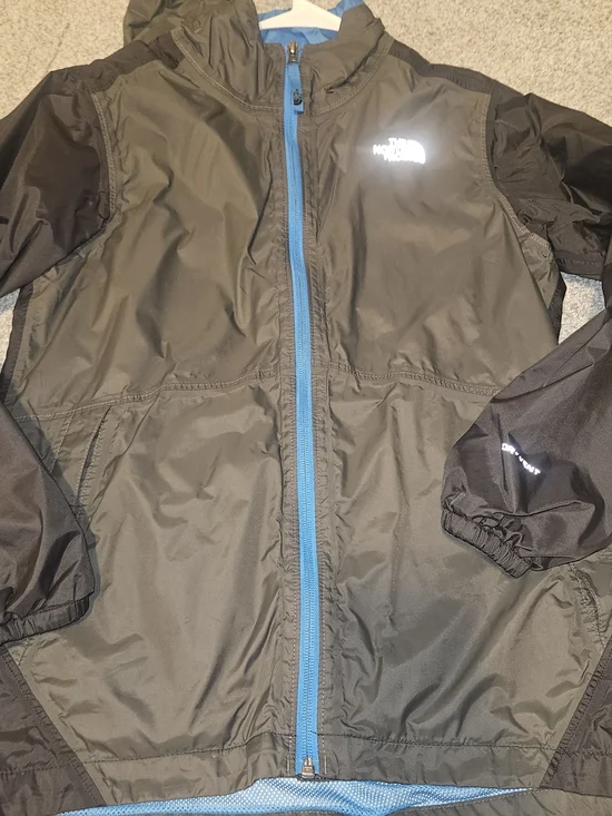 The North Face Kids' Lightweight Hooded Jacket - Black with Blue Zip