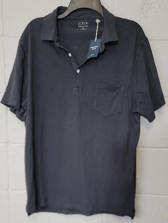 J. Crew Men's Dark Slate Short-Sleeve Polo with Chest Pocket