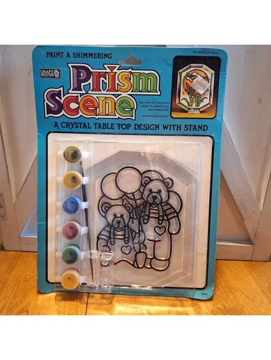 NOS Vtg Craft House Prism Scene Bears Craft Kit 