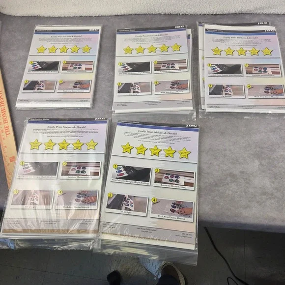 JDC Inkjet Printable Decal Vinyl Sheets for Stickers and Custom Designs 5pks