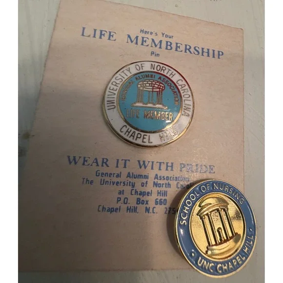UNC Chapel Hill Life Member Alumni Association and School of Nursing Pin Set