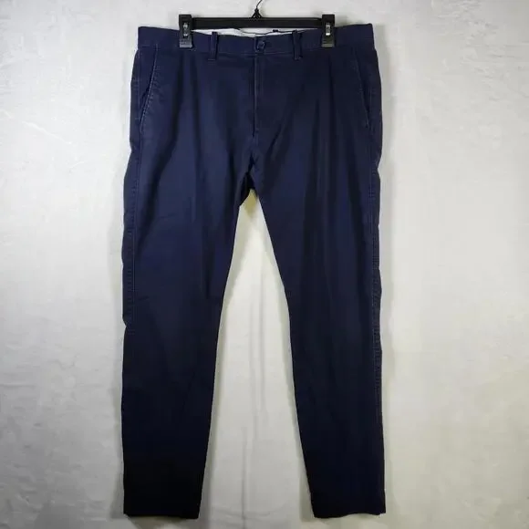 J.Crew Flex Skinny Chino Pants W36 L30 Navy Blue Stretch Casual Workwear‎
