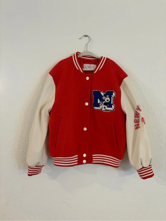 H&M Red NYC varsity jacket size 6/7 years