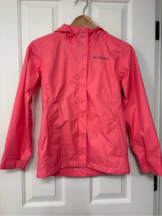 Columbia Arcadia Coral Hooded Waterproof Rain Jacket | Youth Medium (10-12)