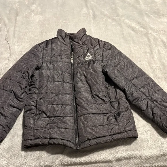 Gerry boys S 7-8 coat gray/black Quilted Winter Jacket zip high neck soft shell