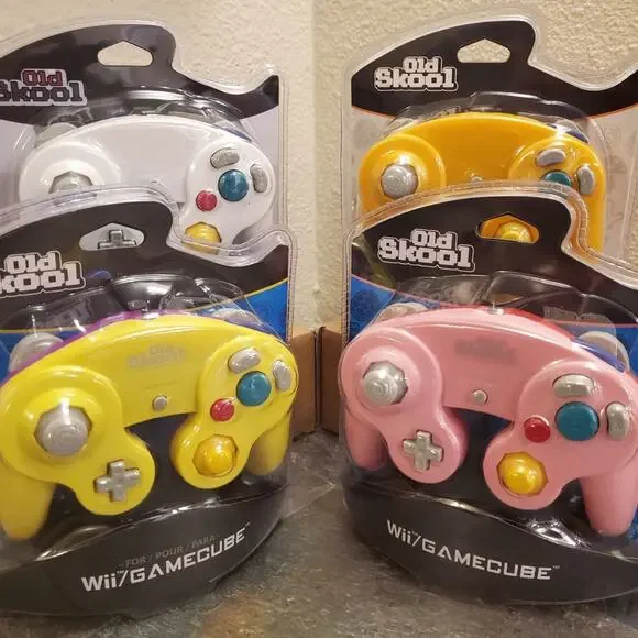 4 Gamecube Controllers - 4 Colors Bundle (NEW) Yellow Pink White Orange Nintendo