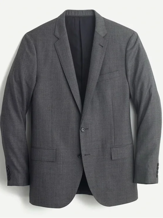 J.Crew Ludlow Slim-fit Blazer Jacket double vent Italian worsted‎ wool Gray 36R